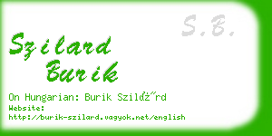 szilard burik business card